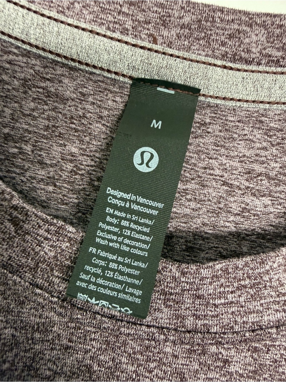 111: Lululemon Soft Jersey Short Sleeve Tee Heathered Purple Size Medium - Picture 2 of 4